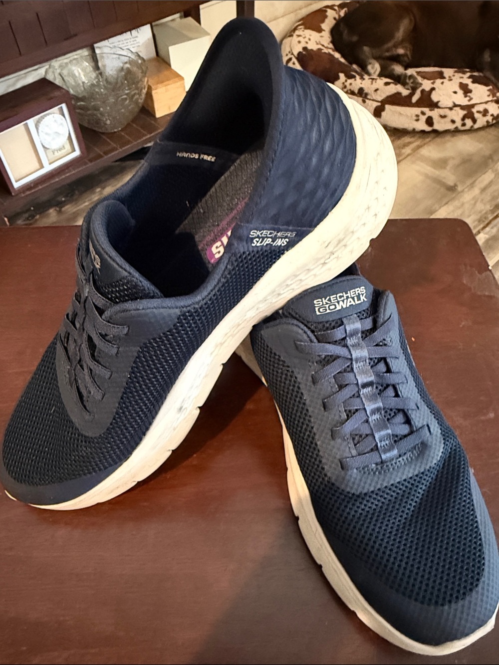 Skechers Go Walk Men's Navy and White Athletic Slip-On Sneakers